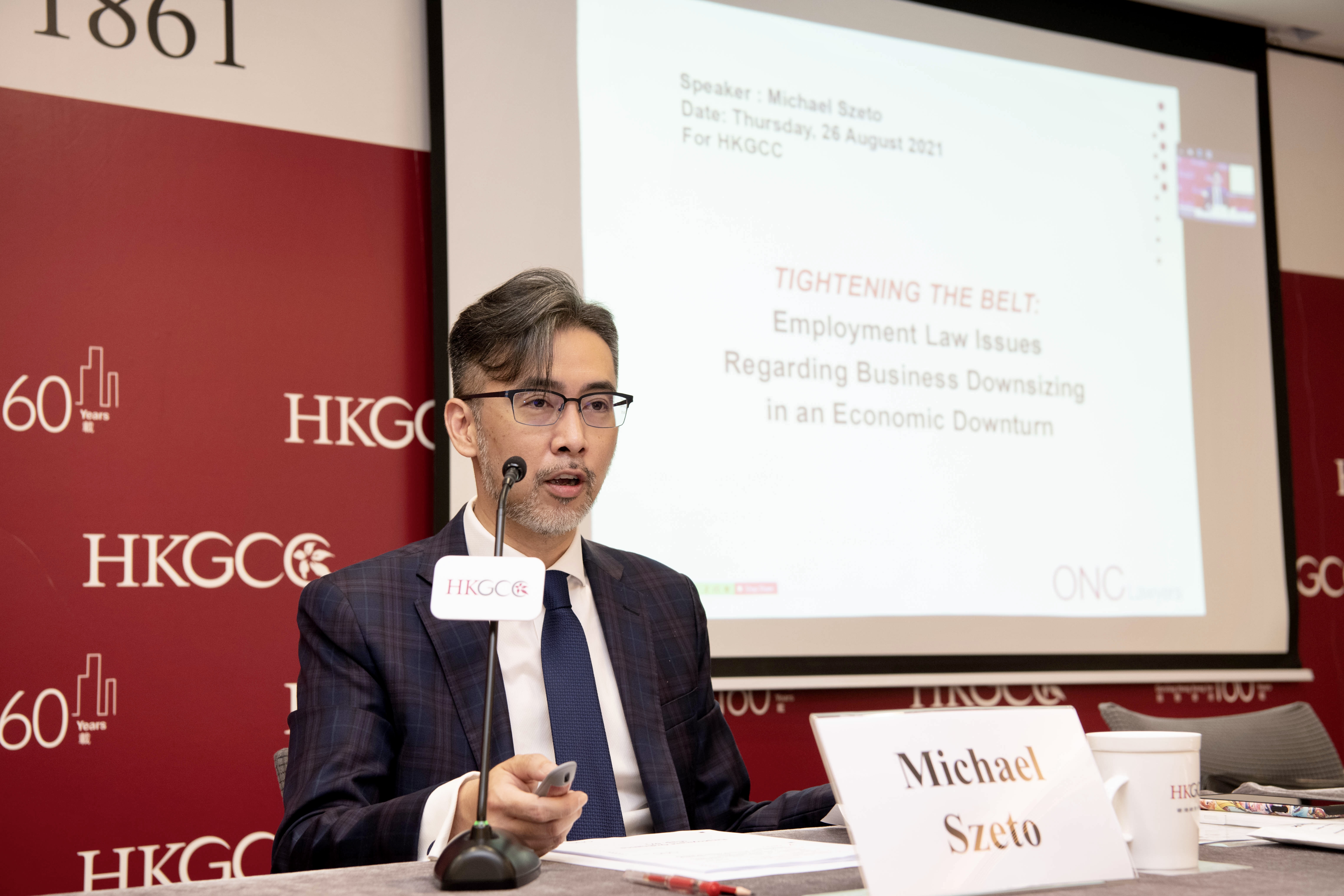 Michael Szeto of ONC Lawyers presented a webinar for HKGCC on employment law issues in economic downturn