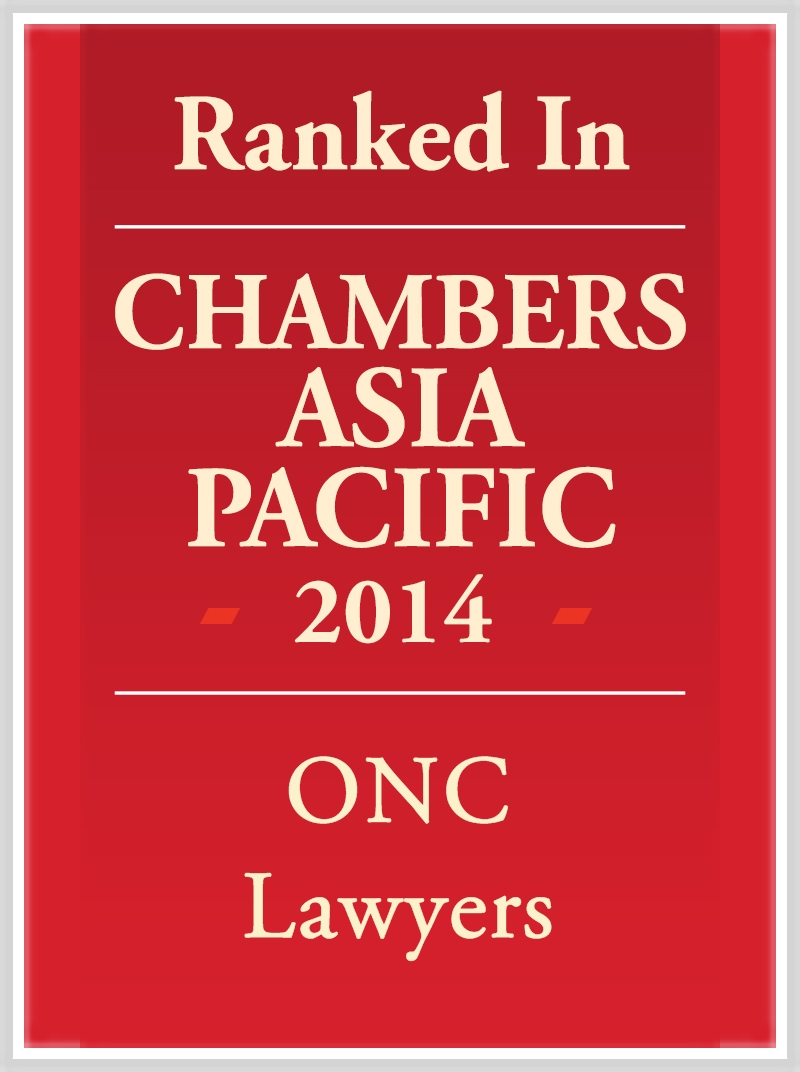 ONC Lawyers’ insolvency and restructuring practice is ranked in China by Chambers and Partners