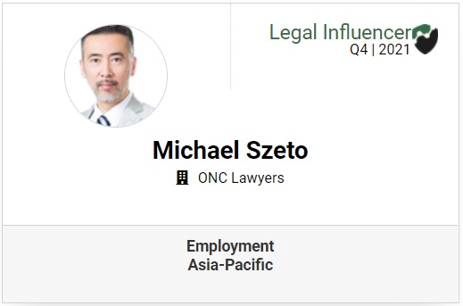 Mr Michael Szeto has been recognised as a Lexology Legal Influencer Q4 2021