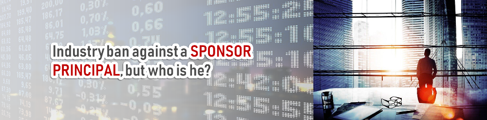 Industry ban against a sponsor principal, but who is he?