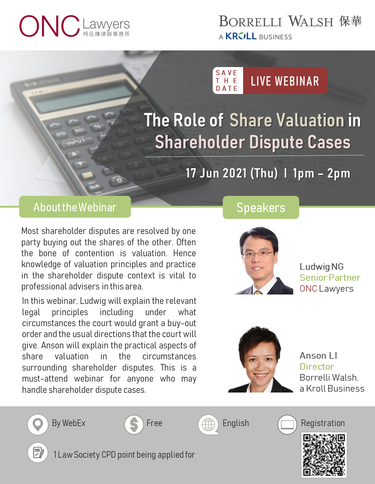 Webinar on The Role of Share Valuation in Shareholder Dispute Cases