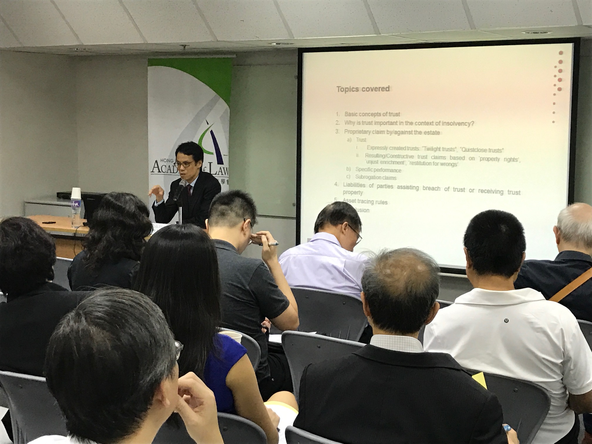 Ludwig Ng of ONC Lawyers gave a seminar to the Academy of Law on trust and insolvency