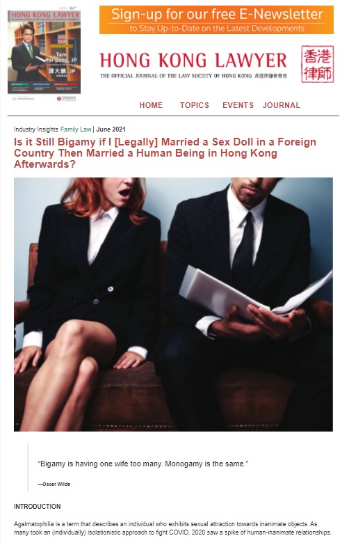 ONC柯伍陳律師事務所朱喬華律師及司徒肇基律師為《香港律師》及 Lexology 合撰文章探討跨境婚姻法的衝突