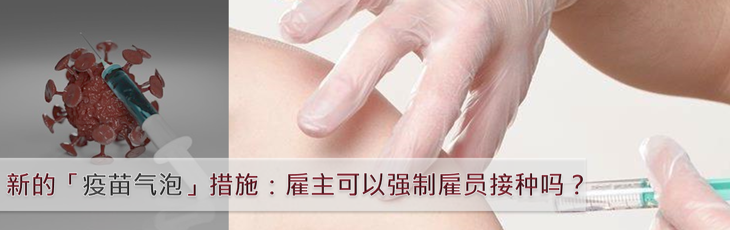 新的「疫苗氣泡」措施：僱主可以強制僱員接種嗎？